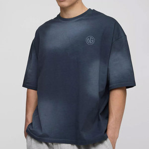 Camiseta Blanca Ligera de Algodón 100% a Precio Económico para Hombre, con Hombros Caídos, Logotipo Personalizado, Secado Rápido y Transpirable - Product Image 1