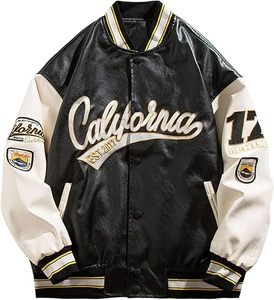 เสื้อแจ็คเก็ตวาร์ซิตี้แบบยูนิเซ็กซ์ เท่ห์สไตล์เบสบอล ฮิปฮอป  ตัวอักษรเลตเตอร์แมน  ทันสมัย  ลำลอง  คอตั้ง  โลโก้ด้านหน้า - Product Image 1