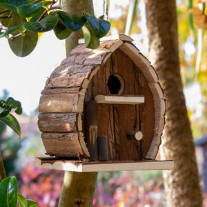 Handcrafted Wooden <b>Log</b> Birdhouse Hanging Outdoor Bird House Rustic Garden Decor Backyard Nesting <b>Box</b> Wholesale - Product Image 3