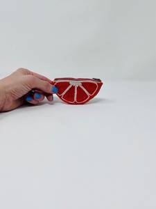 Monedero de cuentas naranjas TIMELESS CRAFT hecho a mano y personalizable, con cuentas de vidrio en forma de rodaja de fruta, cartera con cremallera y tarjetero para mujer - Product Image 5