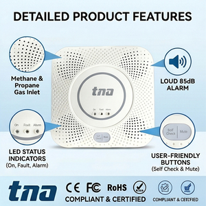 Smart <b>Wireless</b> Methane Natural Leak <b>Alarm</b> Wall Mounted Portable ABS Combustible Gas Detector - Product Image 3