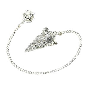 Pendentif Feng Shui en forme de cône en argent poli pour la guérison énergétique, la divination et l'art écologique - Vente en gros - Product Image 2