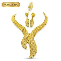 Promo Panas Kalung Wanita Cantik Rantai Kotak Desain Bunga Berlapis Emas 24K dari Kuningan, Cocok untuk Pengantin Afrika, Pertunangan, Pernikahan, dan Ulang Tahun