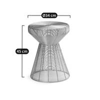 Tabouret avec finition métallique finition or noir et argent, décor de maison, pour hall d'entrée et de salon
