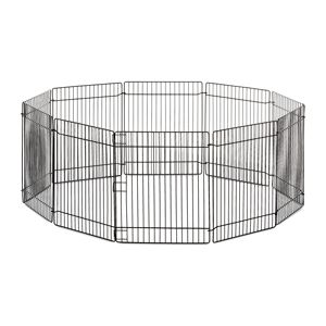 Recinto Pieghevole in Metallo per Piccoli Animali, Nero, 10x9 Pollici, 10 Pannelli, Gabbia per Animali Domestici da Interno ed Esterno - Product Image 1