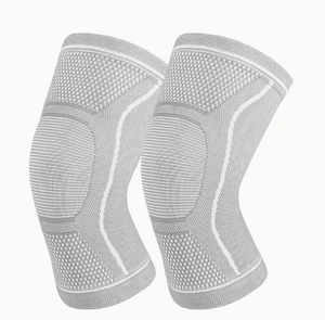 Genouillères respirantes en éponge épaisse tricotée, protection et soutien pour le volley-ball et le basketball, à enfiler, unisexe, toutes saisons, gris - Product Image 4