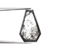 Diamant de laboratoire cultivé unique en forme de cercueil, taille cerf-volant, 2,35 carats, couleur E, fantaisie, percé au laser, en vrac, personnalisé, couleur sel et poivre, certifié