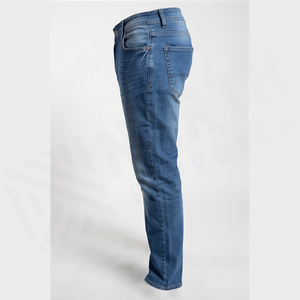 Jean en denim délavé coupe droite pour homme, coupe slim, taille mi-haute, en coton, style décontracté automne - Product Image 3