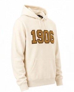 Sudadera con Capucha y Cuello Redondo, 100% Algodón, para Invierno, con Diseño de Letras Griegas Bordadas y Doble Bolsillo - Product Image 4