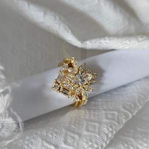 Igi แหวนหมั้นเพชรกลมทอง14K สำหรับผู้หญิงเครื่องประดับงานแต่งงานตามสั่ง - Product Image 2