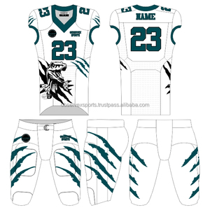 Ensemble de maillot et pantalon de football américain personnalisé de qualité supérieure, imprimé par sublimation, pour jeunes et adultes - Product Image 4