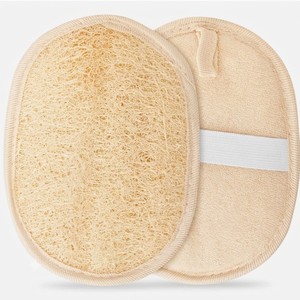 Natural Loofah Bath Sponge with Handwoven Plant Fiber Structure Thick Mesh Surface and Oval Shape Design Reusable Daily - Product Image 1
