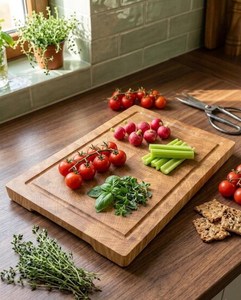 Planche à découper en bois épaisse de qualité supérieure avec poignées intégrées, planche à découper en bois durable pour la maison, la cuisine et les restaurants - Product Image 1