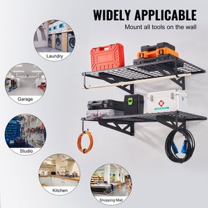 2 paquets d'étagères de rangement de garage robustes de 4x2 pieds, étagères murales flottantes, capacité de charge de 502 lb, remise d'atelier, rangement de garage. - Product Image 6