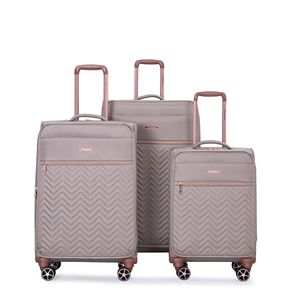 4 pezzi Softshell valigia Spinner Set di ruote Terylene leggero resistente in kaki comprese le taglie 16/20/24/28 - Product Image 3