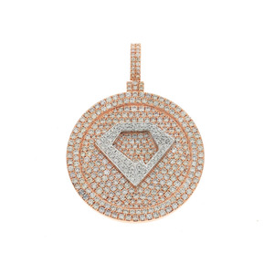 Colgante de Lujo con Letra Personalizada, Chapado en Rodio, con Diamante Cultivado en Laboratorio de 7.52 Ct, Certificado IGI, en Oro Rosa Sólido, Estilo Hip Hop, Cadena Cubana - Product Image 1
