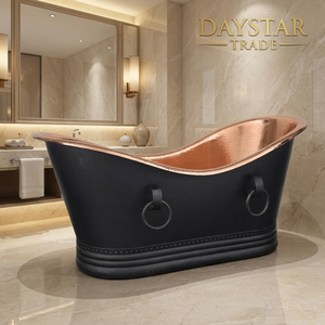 อ่างอาบน้ำทองแดงทรงรีแบบตั้งพื้น Daystar Trade รุ่นหรูหรา ผลิตด้วยมือ คลาสสิก สำหรับผู้ใหญ่ ทนทาน - Product Image 1