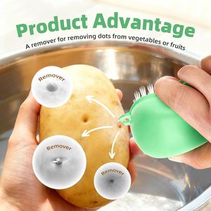 Spazzola per Verdure con Setole Rigide Nere e Setole Morbide Bianche, Lavabile in Lavastoviglie, Strumento per Frutta e Verdura con Gancio per Appendere - Product Image 2