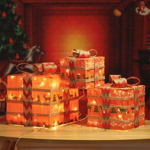 Lot de 3 guirlandes lumineuses de Noël à 60 ampoules avec nœuds en lin, prises standard US, pour jardin, coffret cadeau, décoration - Product Image 5