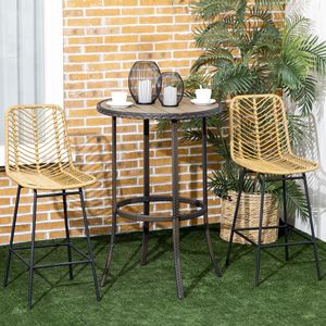 Set di 2 sgabelli da bar boho da 66 cm (26 pollici) in rattan con schienale in vimini traspirante per isola cucina o bar - Product Image 2