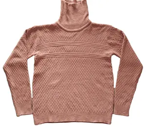 Высококачественный пуловер с высокой горловиной, однотонный разноцветный 100% хлопковый свитер на заказ для мужчин из Бангладеш