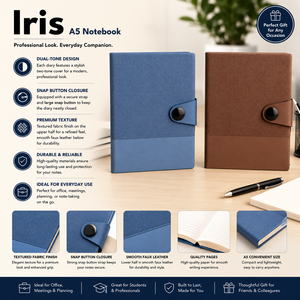 Cuaderno A5 Premium de Tapa Dura, Diario de Cuero PU Texturizado, Cierre Magnético de Metal, Papel con Relieve, Portaplumas Elástico, para la Escuela y la Oficina - Product Image 6