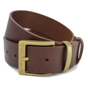 Ceinture en cuir véritable pour homme, en cuir de vachette brun, de haute qualité, sur mesure, en gros - Product Image 5