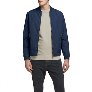 Long Sleeves Front Custom Winter <b>Warm</b> Zipper Closure <b>Men's</b> Bomber <b>Jacket</b> Plain Dyed Technics Stand Collar - Product Image 3