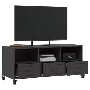 Supporto TV in acciaio nero 39.6 "x 15.4" x 17.1 "dimensioni - Product Image 5