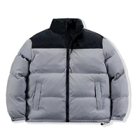 Veste matelassée unisexe personnalisée avec logo brodé, manteau d'hiver matelassé avec col montant et poche avant