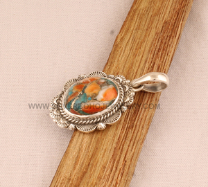 Pendentif en labradorite naturelle coquille d'ormeau, argent sterling 925, vintage, multicolore, pierre précieuse, 18 pouces, fait main, vente en gros - Product Image 5