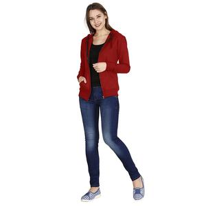 2025 New Arrivals Wholesale Women Winter Clothing Full Sleeve Drawstring Sweatshirts Fashion Women Blank <b>Zipper</b> Crop Top Jumper - Product Image 4