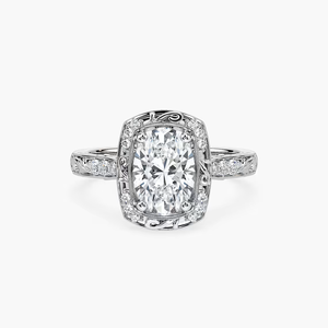 Oval Cut Lab Grown Diamond <b>Vintage</b> Engagement <b>Ring</b> 14K Solid <b>Gold</b> Bridal <b>Ring</b> - Product Image 1