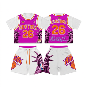 Ensemble de maillot de sport pour homme, noir, imprimé par sublimation, tenue de basket-ball, short en maille respirant pour l'été - Product Image 2