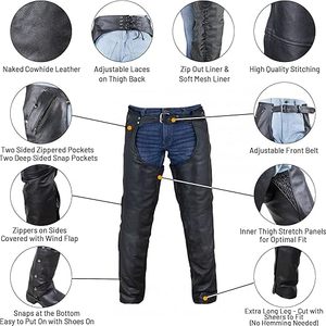 Leather <b>Chaps</b> for Men and Women – Premium Full Grain Customizable Western <b>Chaps</b> for Men-Motorbike & Horse <b>Riding</b> Wear - Product Image 1