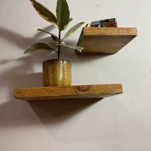 Modern Black Rectangle <b>Frame</b> Adjustable <b>Floating</b> Wall Shelf Solid Wood Display Ledge Board Wall Mounted Plant Storage Rack - Product Image 6