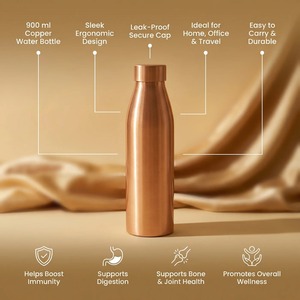 Botella de Agua Tradicional de Doble Pared de Cobre Ecológica para Agua Fresca y Bienestar Diario - Compre Directamente del Proveedor a Precio de Fábrica - Product Image 6
