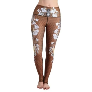 Leggings de Yoga con Estampado Floral de Cintura Alta para Mujer, Pantalones Deportivos Elásticos para Gimnasio, Ropa Deportiva Suave y Transpirable - Product Image 1
