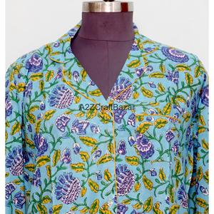 Vestido Formal de Noche para Mujer, 100% Algodón Puro, Estampado Floral, Cuello en V, Manga 3/4, Largo a Media Pantorrilla, Ecológico y Lavable - Product Image 3