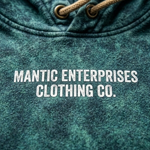 เสื้อฮู้ดผู้ชาย Mantic Enterprises Clothing Co. สีเขียววอช ผ้าฝ้ายเฟรนช์เทอร์รี่ สไตล์ลำลอง ทรงปกติ มีกระเป๋า - Product Image 6