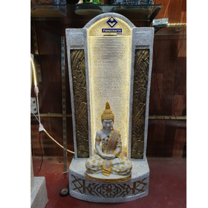 Sculpture murale Bouddha 2026 rectangulaire en fibre de verre éclairée, ornement de jardin extérieur, finition naturelle traditionnelle - Product Image 6