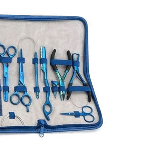 ZARNAB SURGICAL ZS-HETK-182 Kit d'outils professionnels durables en acier inoxydable doré pour extensions capillaires – Pince, aiguille à crochet, pinces - Product Image 6