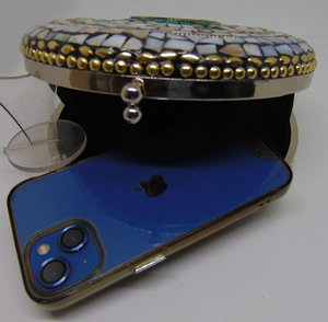 Pochette de mariée indienne en pierre mosaïque et métal Lowellcraft.com – Élégante pochette de soirée pour femme, sac à main de mariage de Delhi - Product Image 2