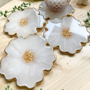 Premium Quality Resin Drink Coaster Set <b>Round</b> Square Heat Resistant <b>Table</b> <b>Mat</b> by blossom craft india - Product Image 1