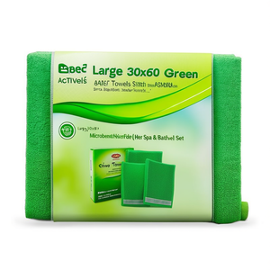 ผ้าขนหนูไมโครไฟเบอร์เนื้อนุ่ม ซึมซับน้ำได้ดี ขนาดใหญ่ 30x60 ซม. สีเขียว 300 GSM สำหรับโรงแรม สปา และห้องน้ำ - Product Image 1