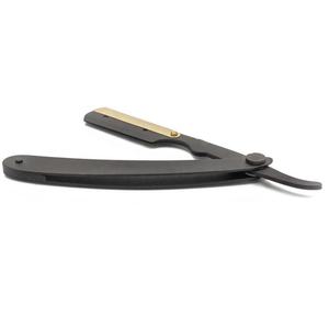 Navaja de Afeitar Profesional Sambrialmed International Cut Throat, Negra con Baño de Oro, Super Acero Inoxidable para Barbería - Product Image 4