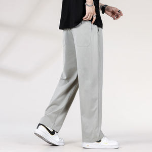 Pantalon de survêtement de luxe pour homme, coupe ample, en coton sergé fin, élégant, personnalisé, décontracté chic, avec poches latérales - Product Image 5