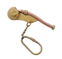 Porte-clés sifflet ancre en laiton vintage, sifflet marin nautique, porte-clés fait main, cadeau maritime, accessoire de collection