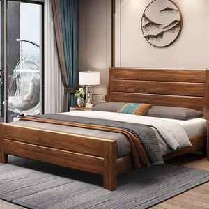 Lit minimaliste California Queen King en teck de qualité, idéal pour les chambres d'hôtel, les villas et les appartements. - Product Image 3