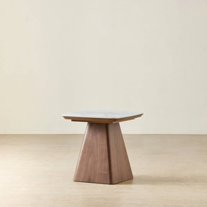 Solid Wood & <b>Marble</b> Coffee <b>Table</b> – Handmade Designer Center <b>Table</b> Customizable Design Custom Shape Living Room - Product Image 3